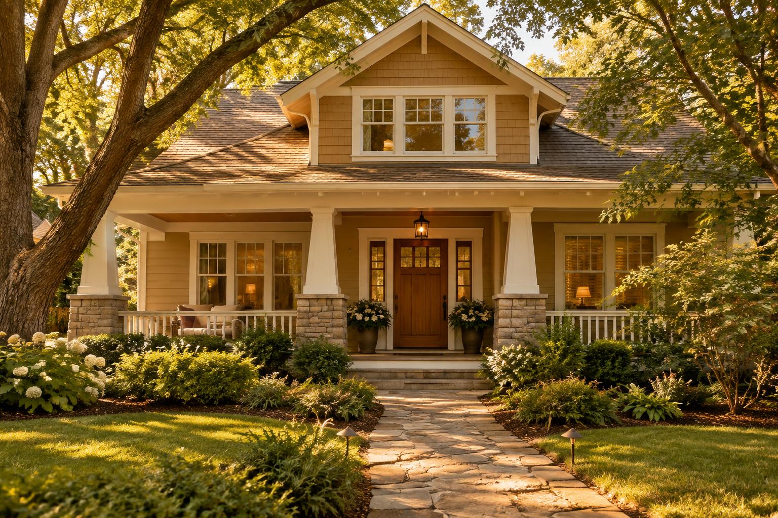 The exterior of a Golden Chapters Living home with a wide front porch